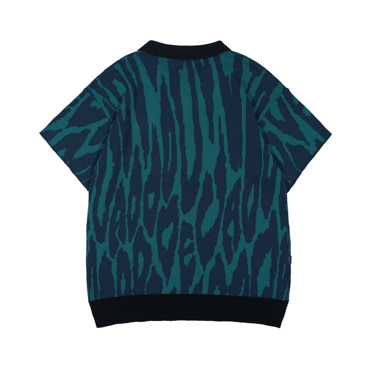 PANTERA Jacquard Knit S/S Polo Shirt [Blue] – DEVÁ STATES