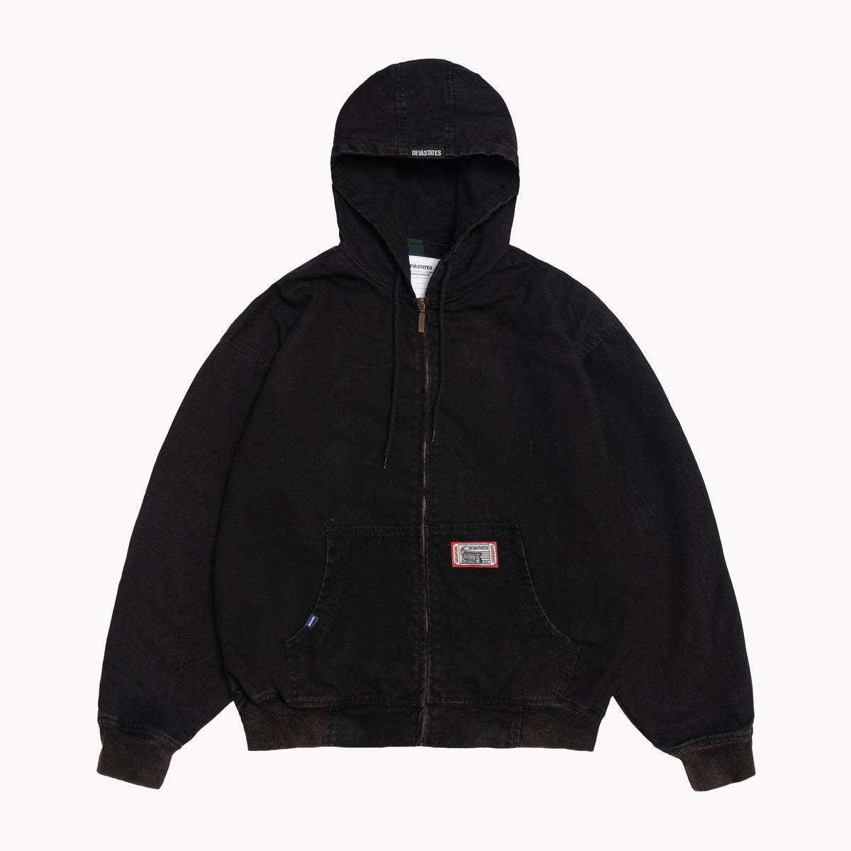 GREASE Canvas Hoodie [Washed Black]