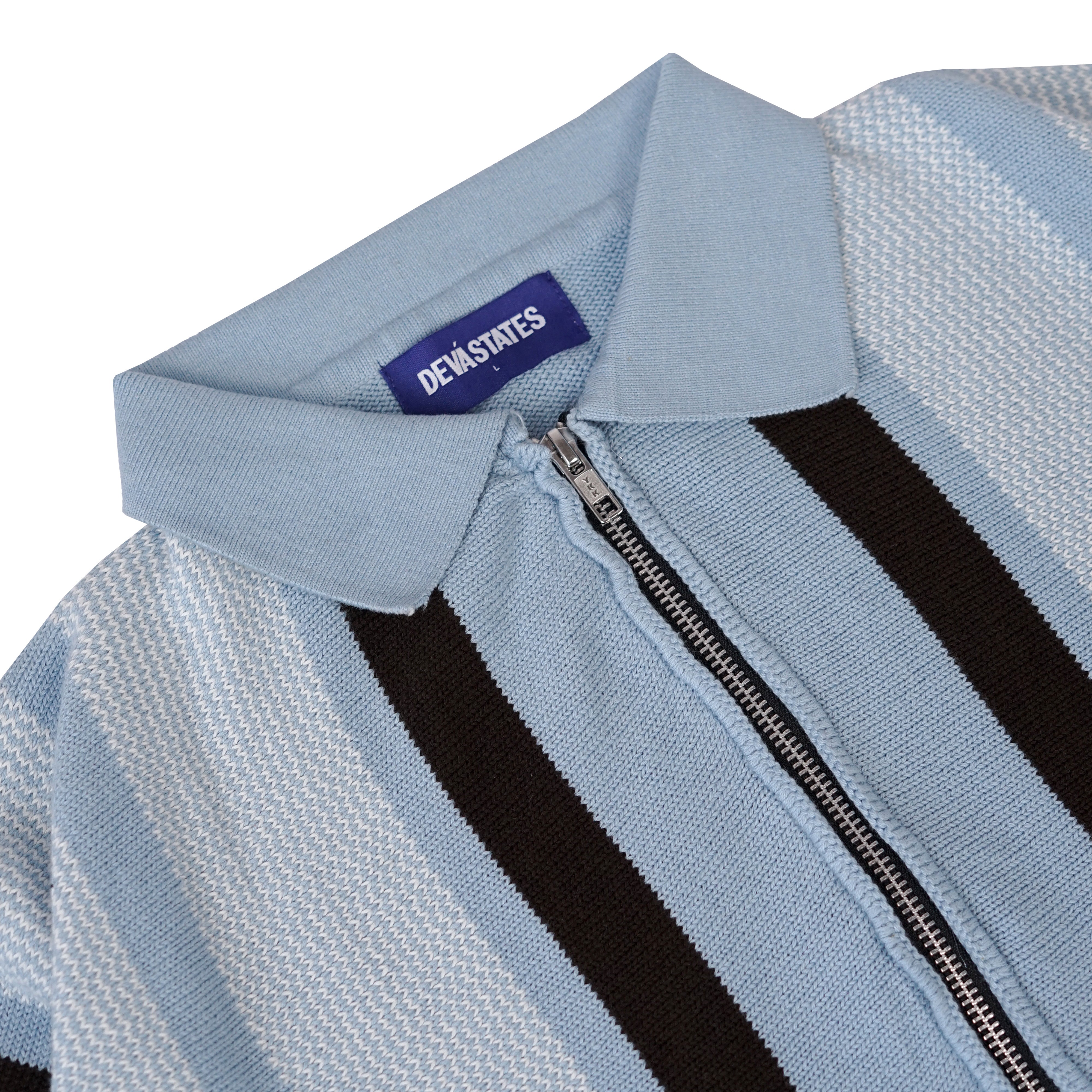 JUNIOR Zip Knitted Polo [Blue/MultiI]