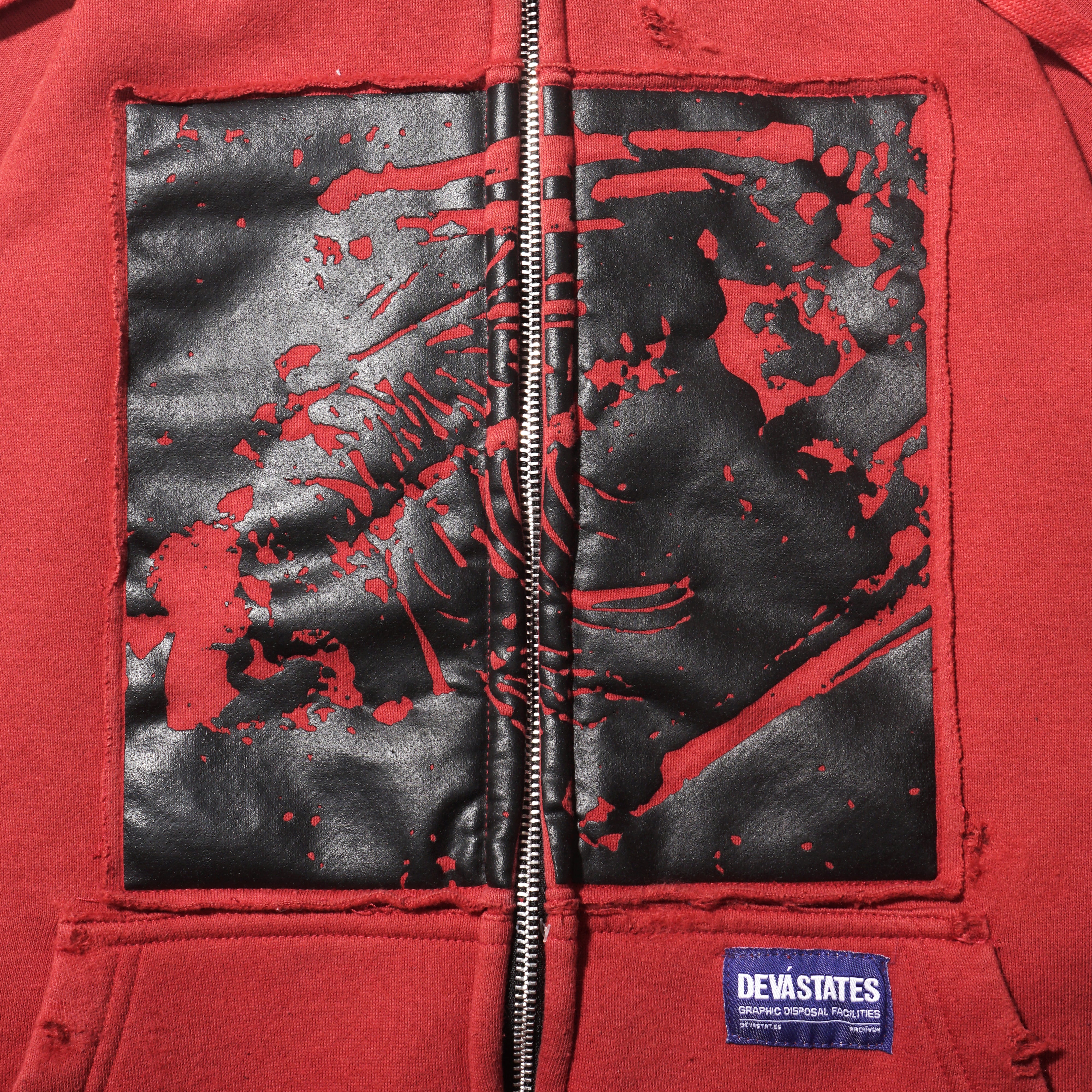AGONY Zip-Up Hoodie [Red] – DEVÁ STATES