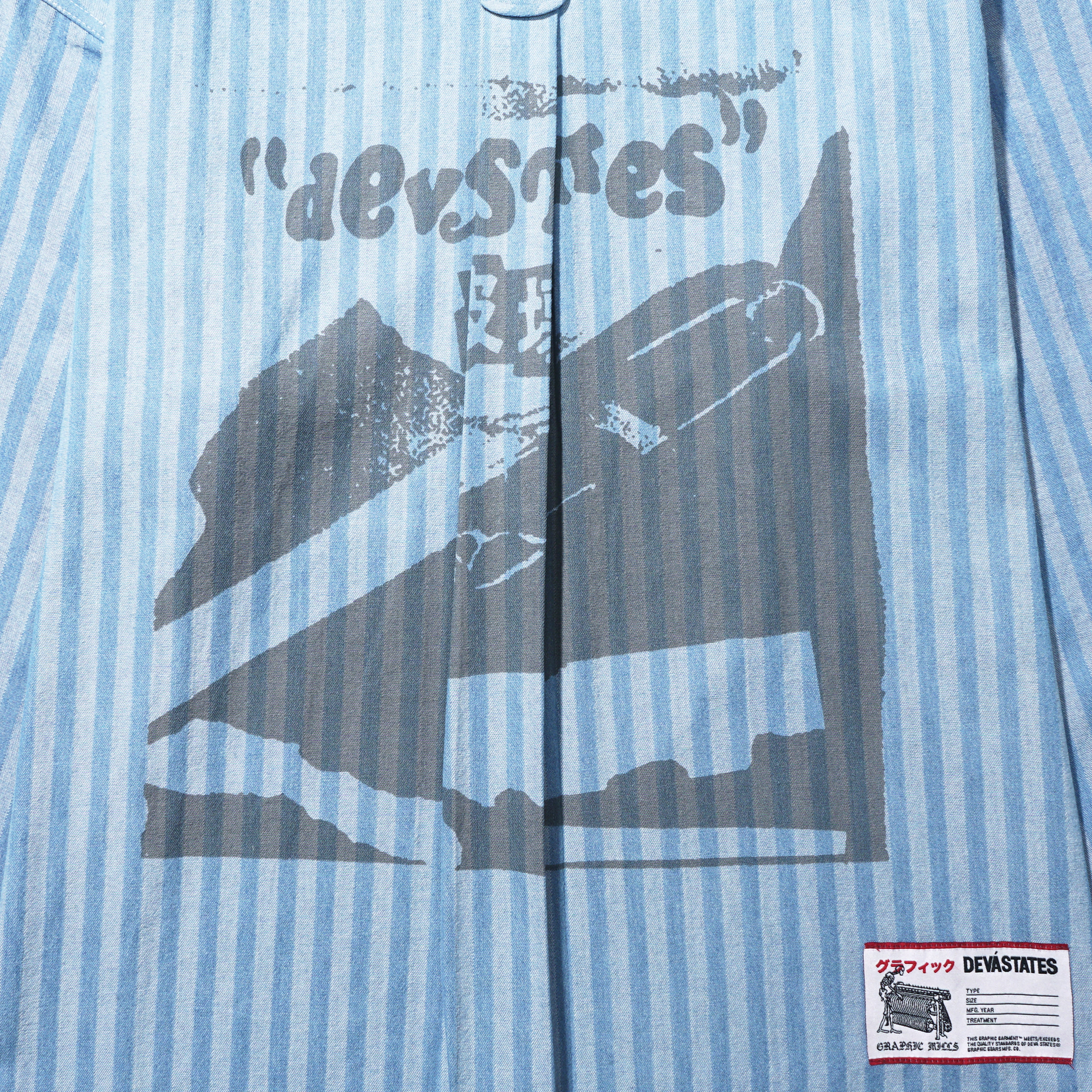 PINS Striped Denim Workshirt [Blue]