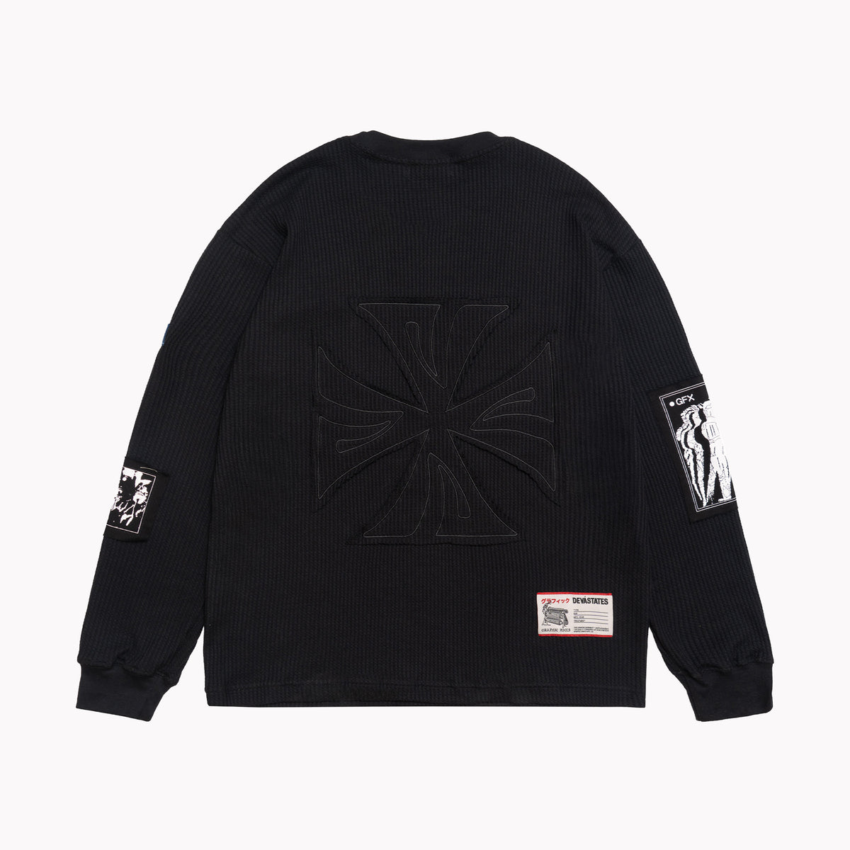 CARBON L/S Waffle Top [Black]