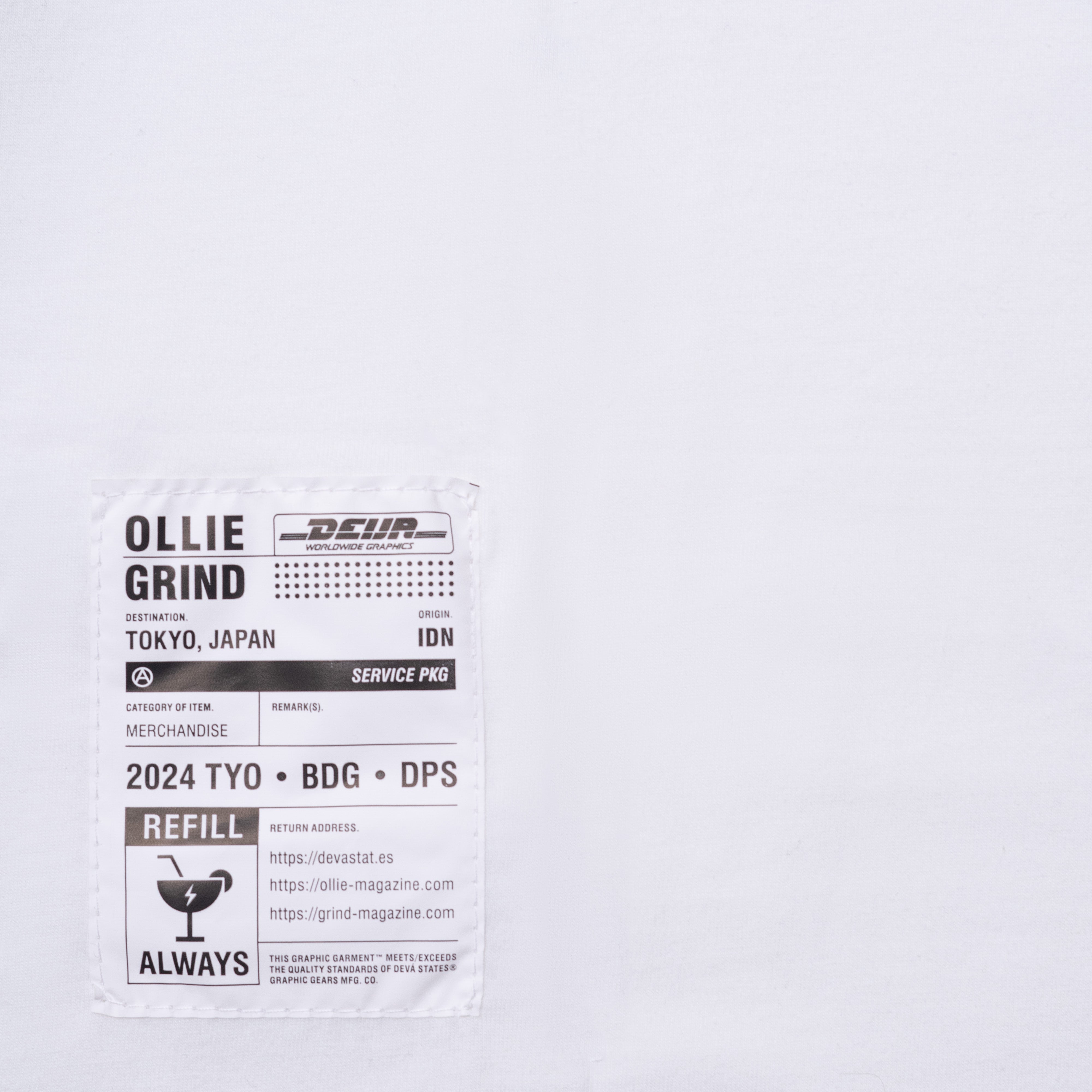 DEVÁ/OLLIE/GRIND LS T-shirt [White]