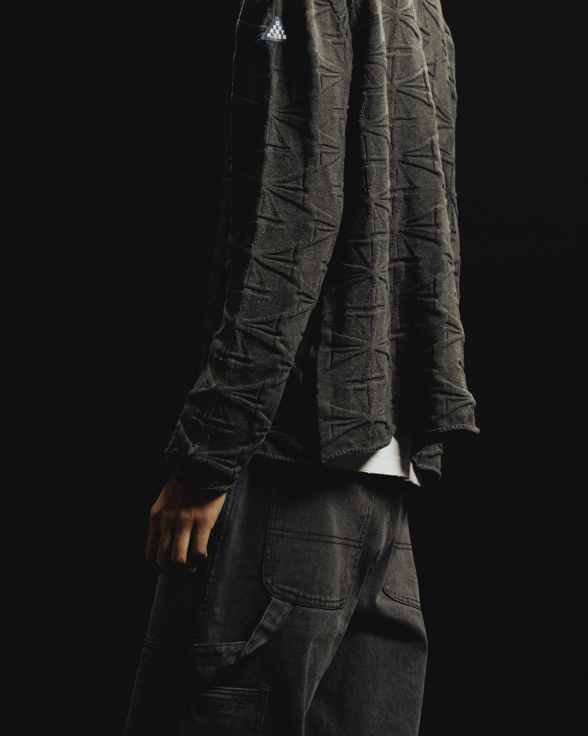 CROSS 3D Knitted Sweater [Grey]
