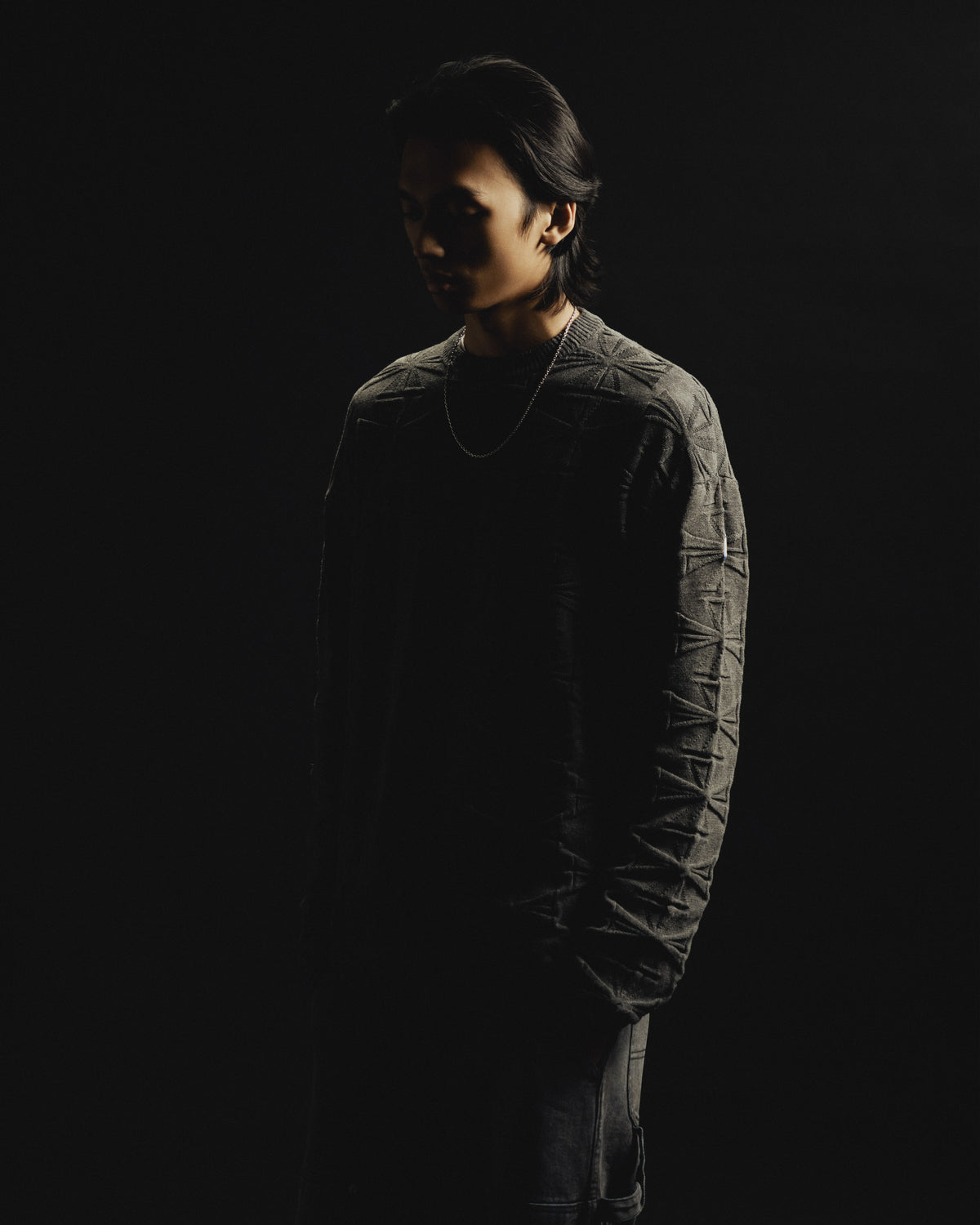 CROSS 3D Knitted Sweater [Grey]